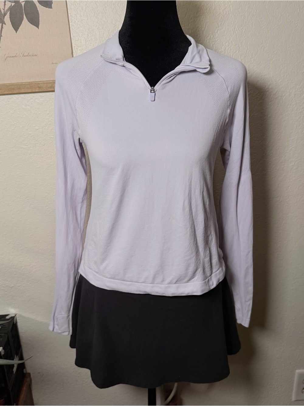 Athleta Light Lavender Purple Quarter Zip Long Sleeve Top